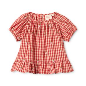 Fl�ss Molly Pineberry Bluse - Red-pink berry gingham 