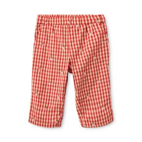 Fl�ss Molly Pineberry Bukser - Red-pink berry gingham 
