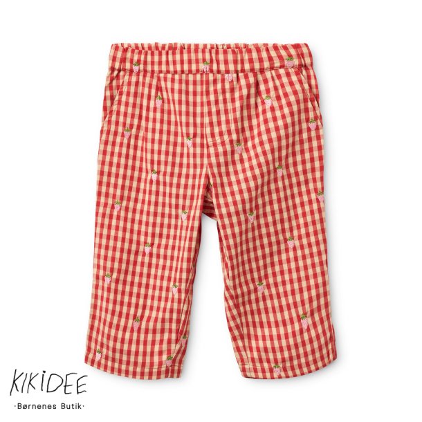 Fl�ss Molly Pineberry Bukser - Red-pink berry gingham 