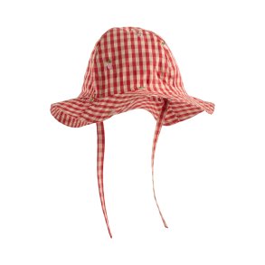 Fl�ss Molly Pineberry Solhat - Red-pink berry gingham 