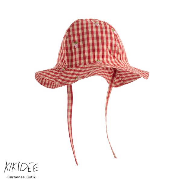 Fl�ss Molly Pineberry Solhat - Red-pink berry gingham 
