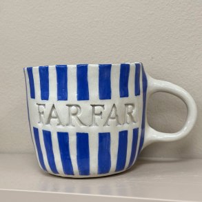 Keramik Kop - Farfar m. tyk strib 