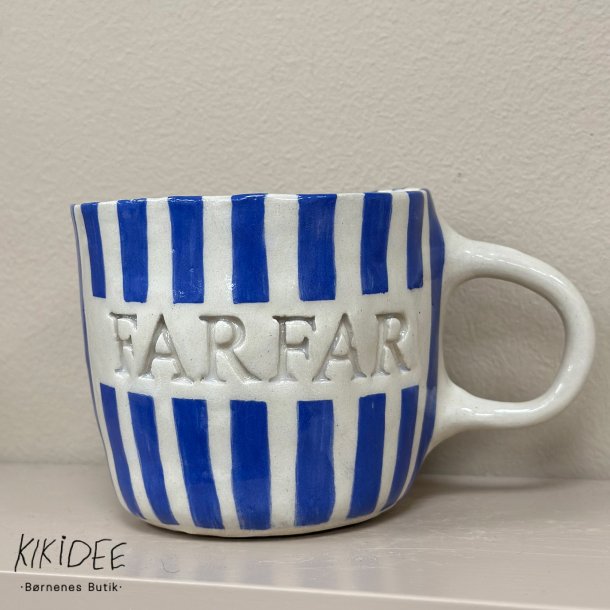 Keramik Kop - Farfar m. tyk strib 