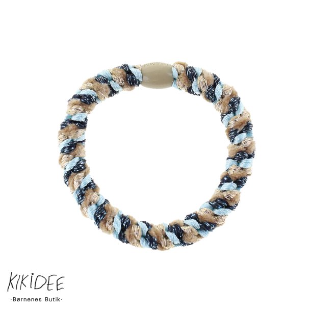 By Str Flettet Hrelastik - Multi navy/lysebl/Beige glitter 