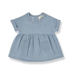 1+ In The Family Lavinia Kjole - Washed denim muslin 