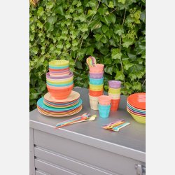 Rice Melamin Ske s�t af 6 stk. - Multifarvet 