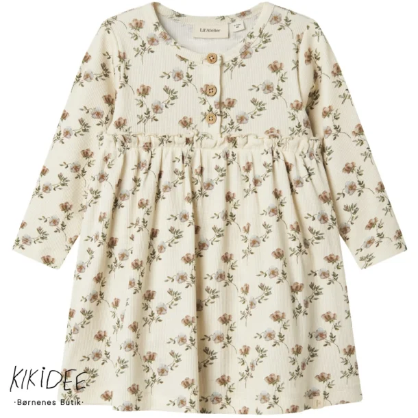 Lil Atelier Ens Body Kjole - Turtledove/Flowers