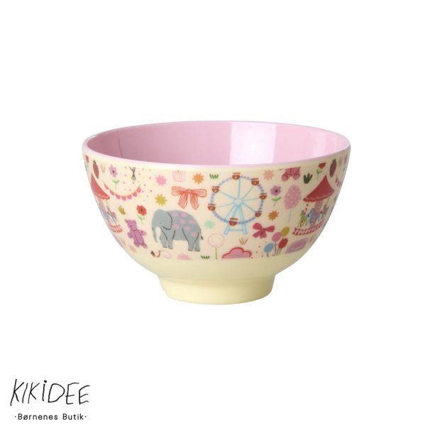 Rice Melamin B�rnesk�l - Fun fair print Pink 