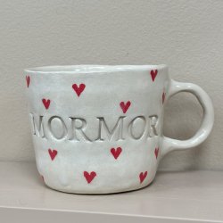 Keramik Kop - Mormor m. hjerter