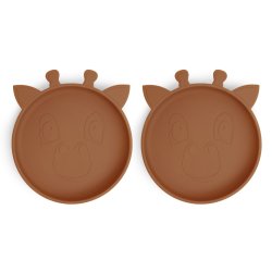 Akila Silikone tallerken 2 stk. - Caramel caf