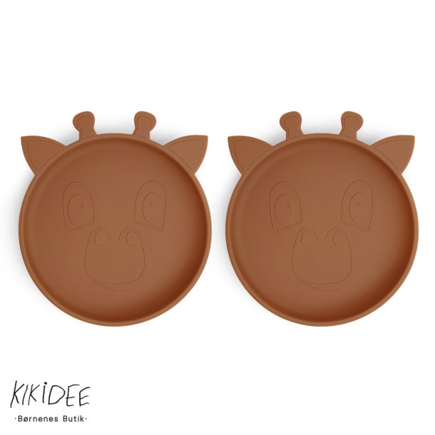 Akila Silikone tallerken 2 stk. - Caramel caf