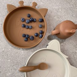 Akila Silikone tallerken 2 stk. - Caramel caf