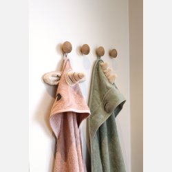 Aki Junior Hndklde m. Htte - Light green Dino