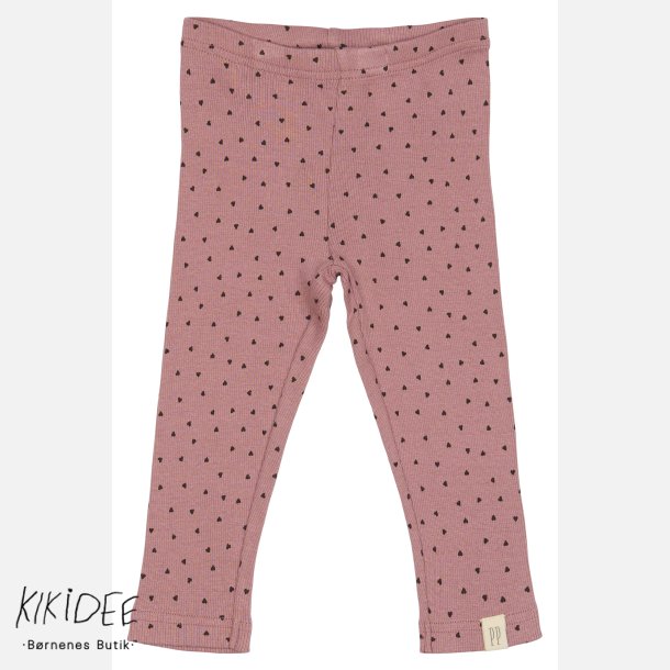 Petit Piao Hjerte Leggings - Nostalgic Rose/Coffee Bean