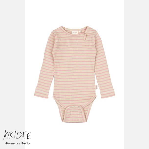 Petit Piao Body Striped - Bright Rose/Dark Off White 