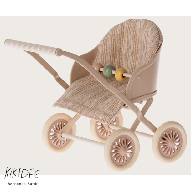 Maileg Klapvogn Baby Mus - Rosa