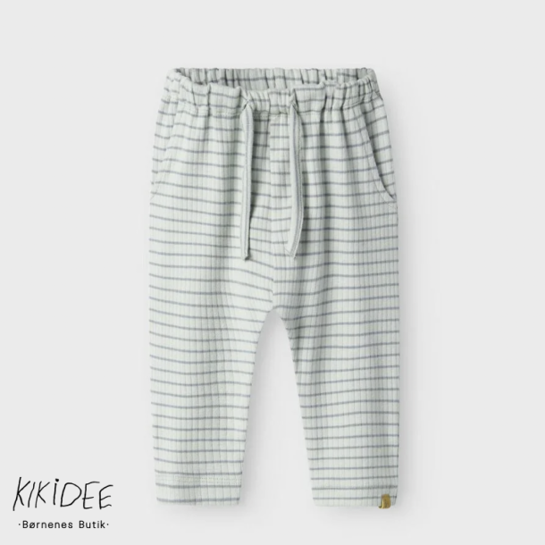 Lil' Atelier Gio Bam Bukser - Sky grey/stripe 