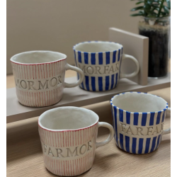 Keramik Kop - Morfar m. tyk strib