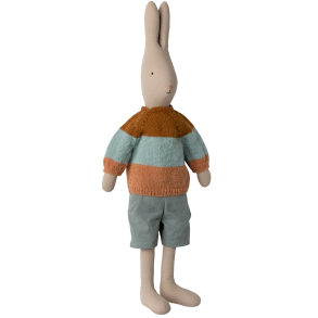 Maileg Kanin str. 5 - Strikbluse og shorts