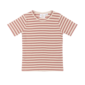 The New Fro T-shirt - Old Rose Striped