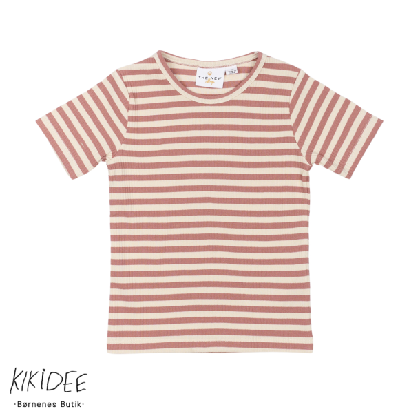 The New Fro T-shirt - Old Rose Striped