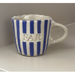 Keramik Kop - Far m. Tyk Bl Strib