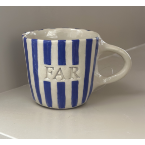 Keramik Kop - Far m. Tyk Bl Strib
