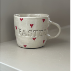 Keramik Kop - Faster m. Hjerter