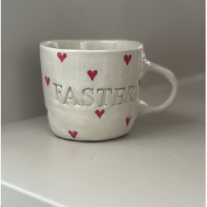 Keramik Kop - Faster m. Hjerter