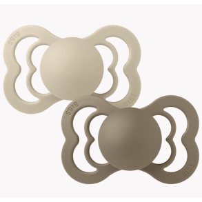 Bibs Supreme 2-pack Silicone Size 1 - Vanilla/Dark Oak