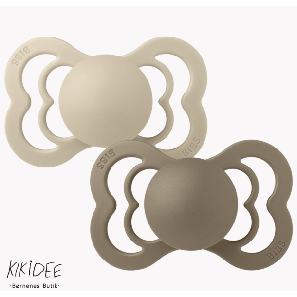 Bibs Supreme 2-pack Silicone Size 1 - Vanilla/Dark Oak
