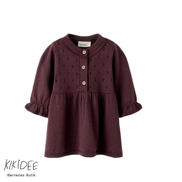 Lil' Atelier Strik Kjole - Catawba Grape