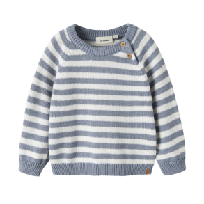 Lil' Atelier Danson Strikbluse - Coconut milk tradewinds