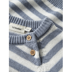 Lil' Atelier Danson Strikbluse - Coconut milk tradewinds