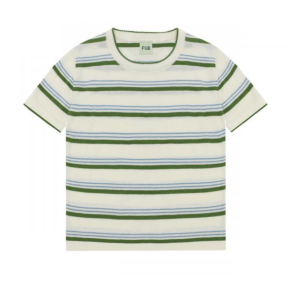 FUB Stripe T-Shirt - Ecru/pine