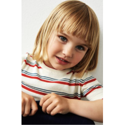 FUB Stripe T-Shirt - Ecru/red