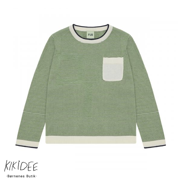 FUB Stripe Crew - ecru/pine