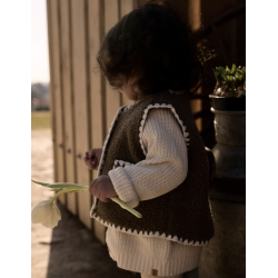 Lil' Atelier Loose Teddy Vest - Shitake