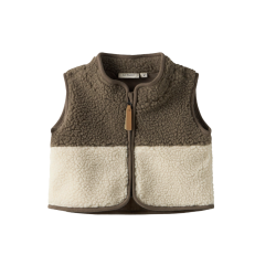 Lil' Atelier Loose Teddy Vest - Turtledove