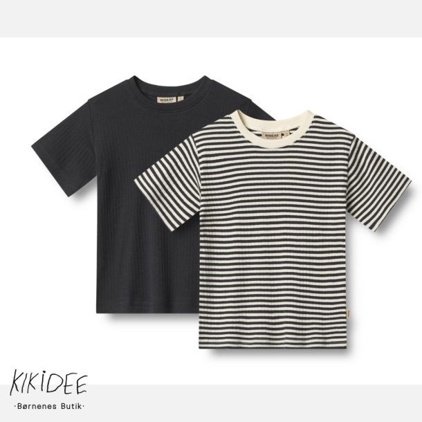 Wheat Fabian Rib T-shirt -  Navy/stripe
