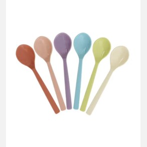 Rice Melamin Ske s�t af 6 stk. - Multifarvet 