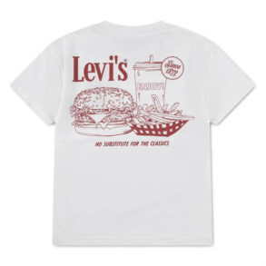 Levis T-shirt m. Burger Meal -  Brigth white 