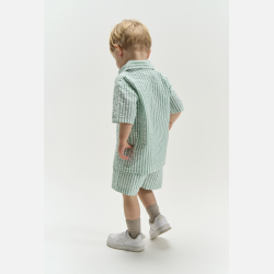 The New Tate Shorts - Creme de menthe striped 
