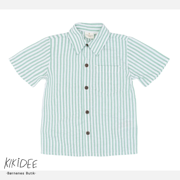 The New Tate Shirt - Creme de menthe striped 
