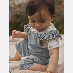 Lil' Atelier Funda Loose Loose Denim Overall - Medium blue denim 