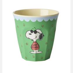 Rice Melamin B�rnekop - Snoopy green 