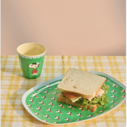 Rice Melamin B�rnekop - Snoopy green 