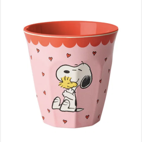 Rice Melamin B�rnekop - Snoopy pink 