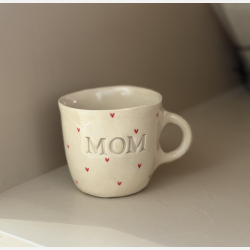 Keramik Kop - Mom m. Sm� R�de Hjerter