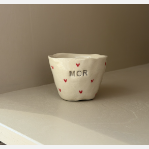 Keramik Kop Espresso - Mor m. Sm� R�de Hjerter